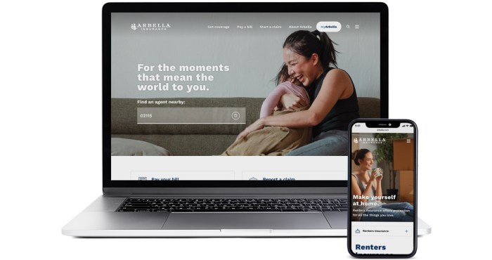 Arbella Insurance mobile app features