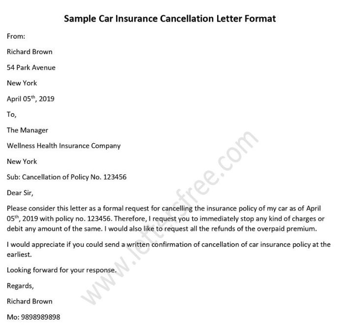 How do I cancel my car insurance policy?